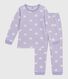 Children's heart-print velour pyjamas