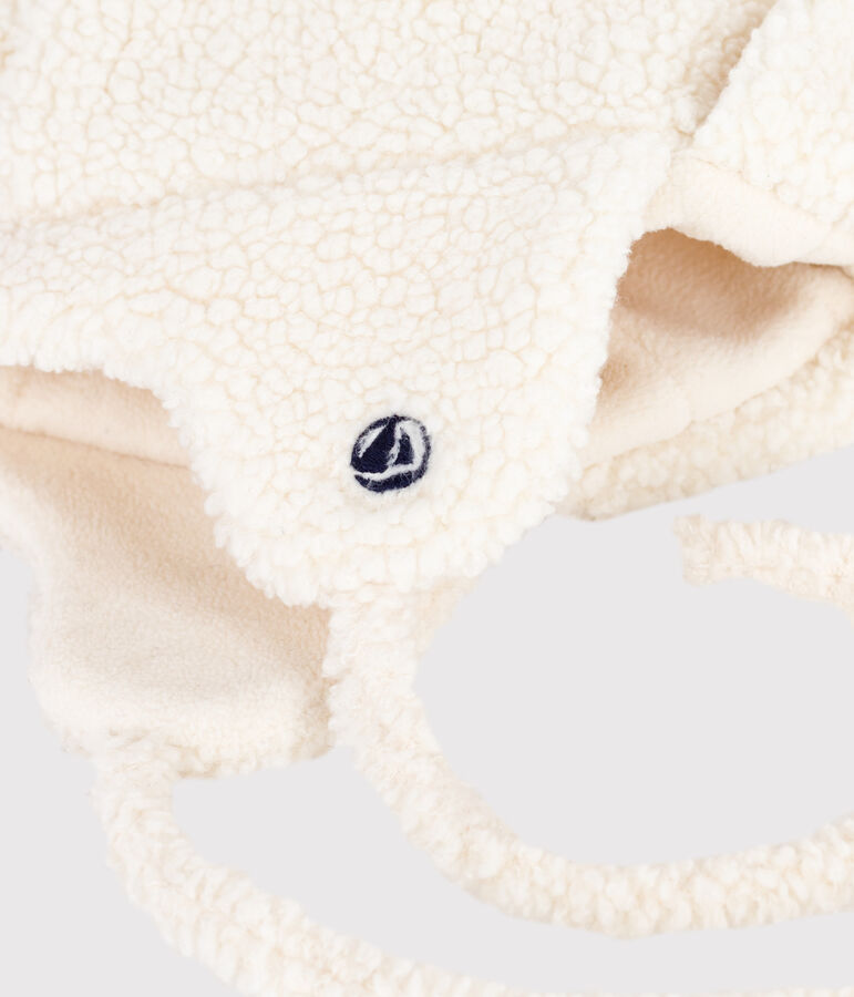 Babies' chapka in faux fur with a sherpa lining Ecru