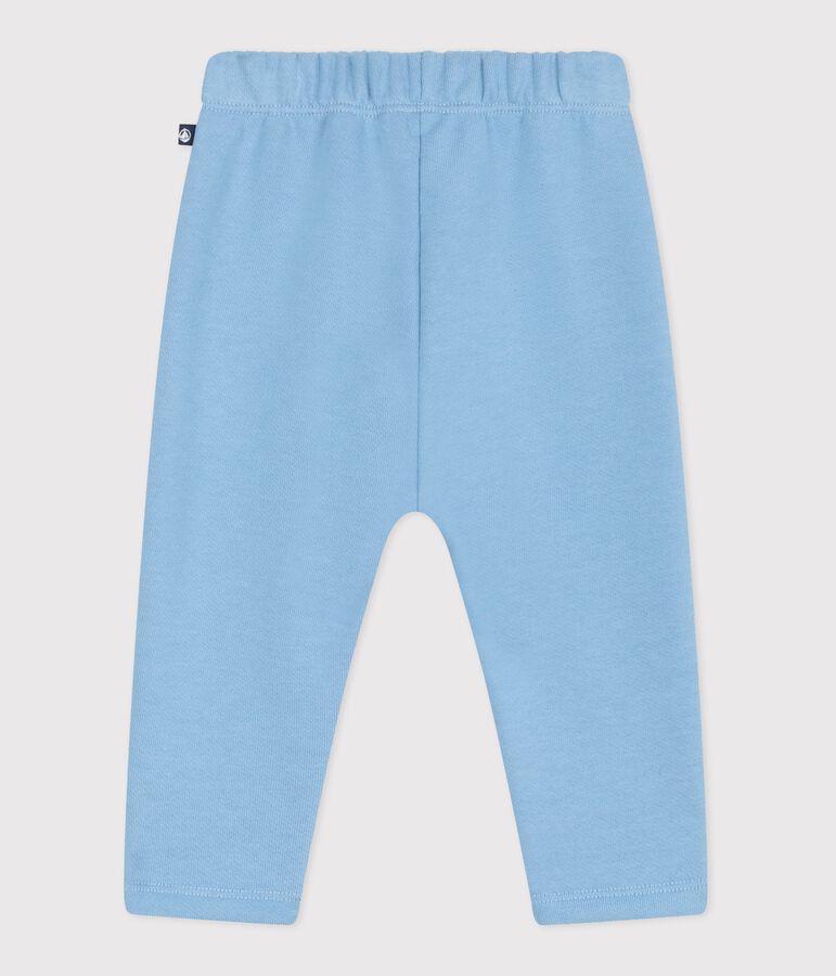 Babies' jogging bottoms in plain cotton FLO blue