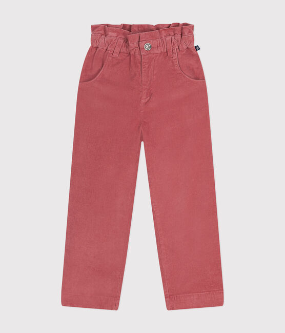 Girls' corduroy trousers ROSEWOOD pink