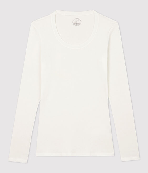 Women's Fine Rib Knit T-Shirt white
