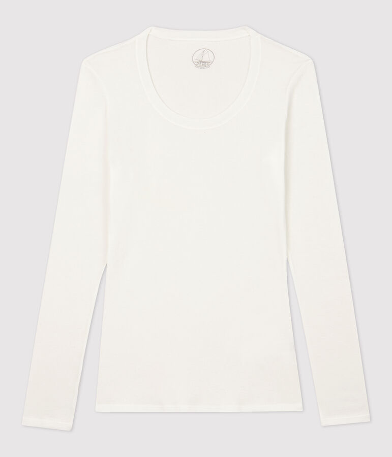 Women's Fine Rib Knit T-Shirt white