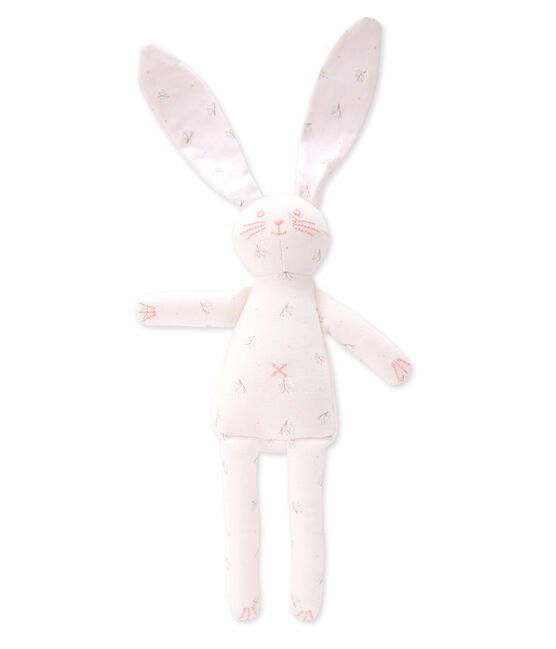 Doudou lapin VIENNE pink/ECUME white/MULTICO
