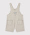 Baby boy short dungaree MINERAI grey/LAIT white