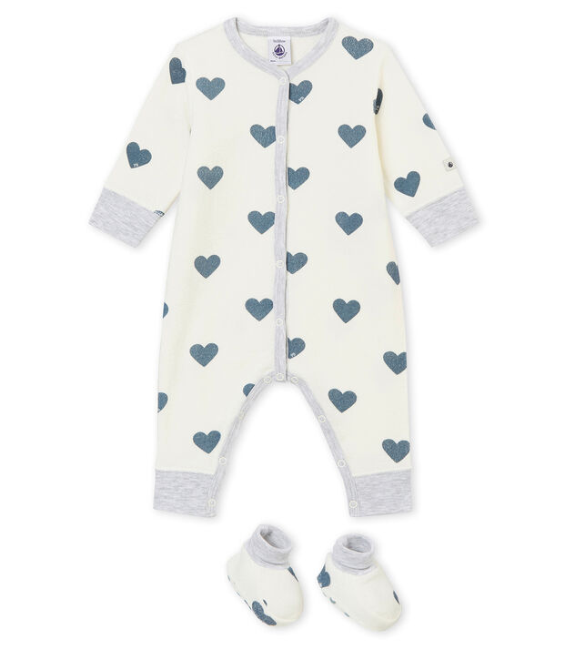 Baby girl's night set white/grey