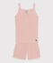 Children's Plain Cotton and Lyocell Pyjama Shorts and Vest SALINE pink