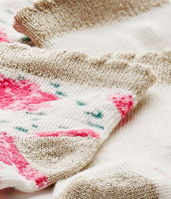 Set of 2 pairs of baby girl's socks LOT white