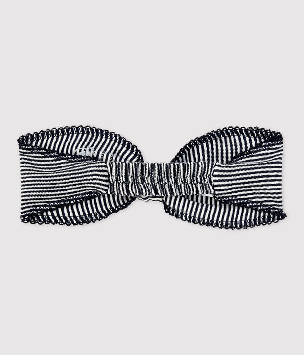 Babies' Sailor Striped Organic Cotton Headband blue/white