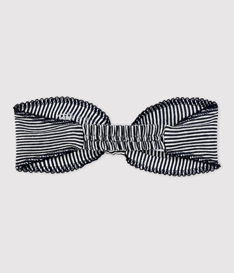 Babies' Sailor Striped Organic Cotton Headband blue/white