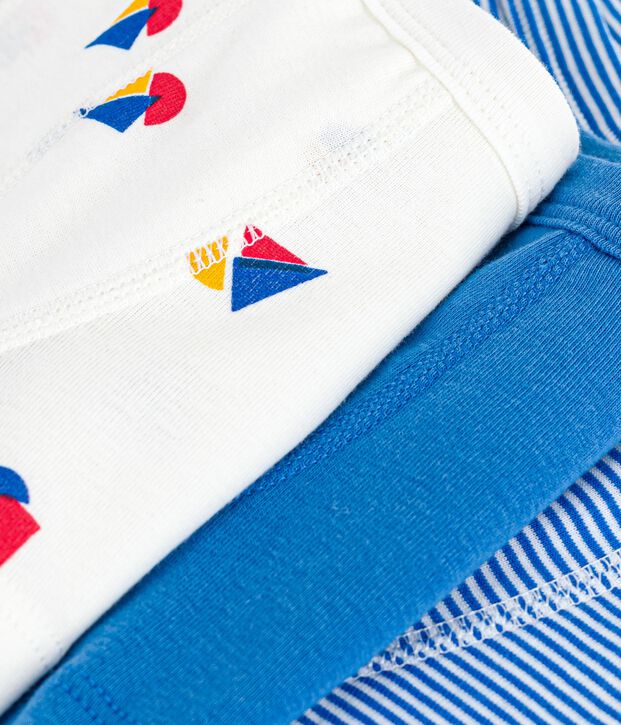 Pack of children's boat print cotton boxers with covered waistbands multicolor