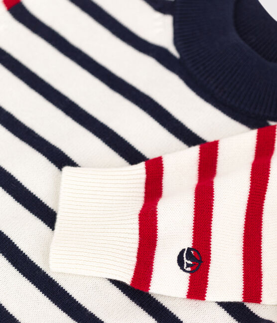 Little Children's Unisex Cotton Breton Pullover MARSHMALLOW white/MULTICO white