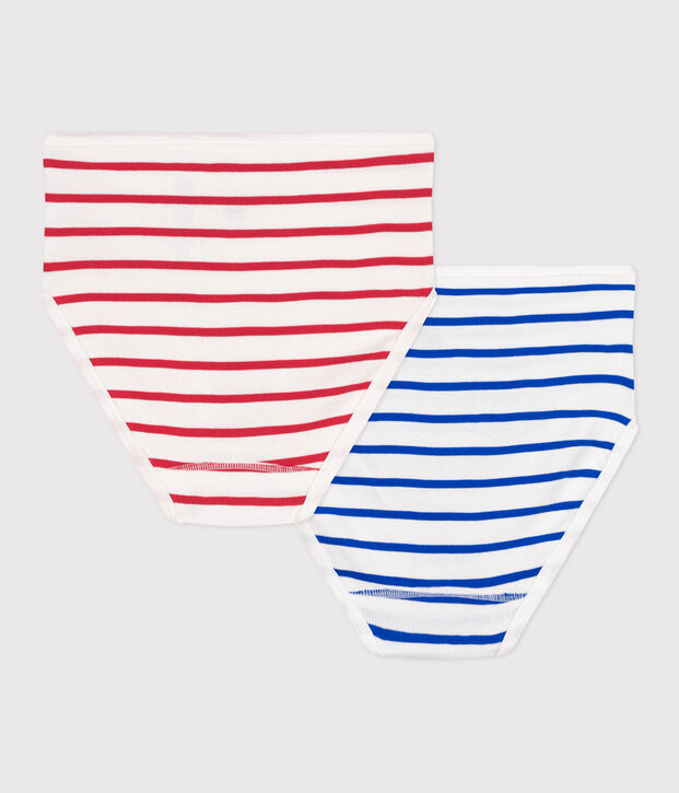 Women's high-waisted striped cotton pants - 2-Pack multicolor