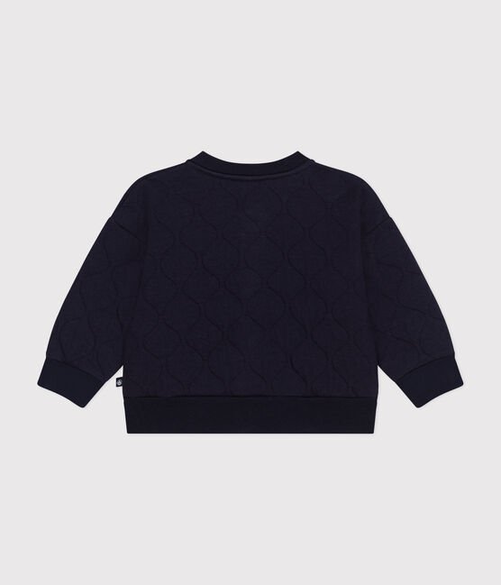 Babies' Quilted Tube Knit Baseball Jacket SMOKING blue