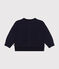 Babies' Quilted Tube Knit Baseball Jacket SMOKING blue