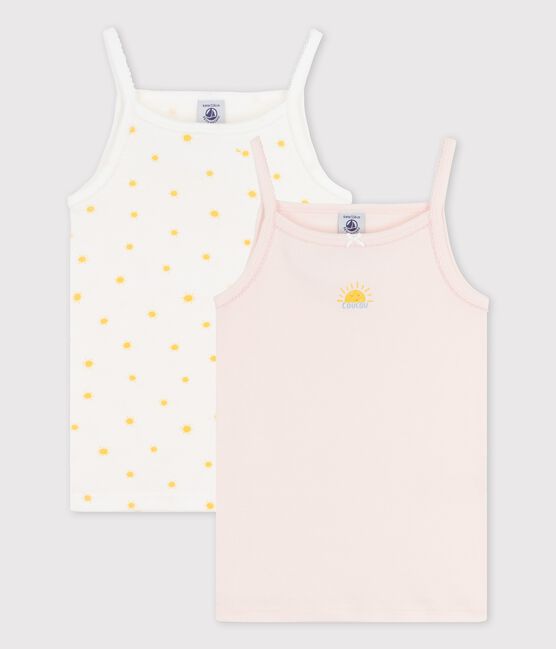 Girls' Sun Print Organic Cotton Vest Tops - 2-Pack variante 1