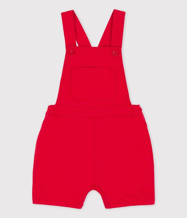 Babies' Coloured Denim Dungaree Shorts red