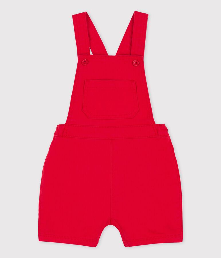 Babies' Coloured Denim Dungaree Shorts PEPS red