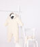 Babies' sherpa snowsuit with ears and a pinstriped lining MILK Ecru