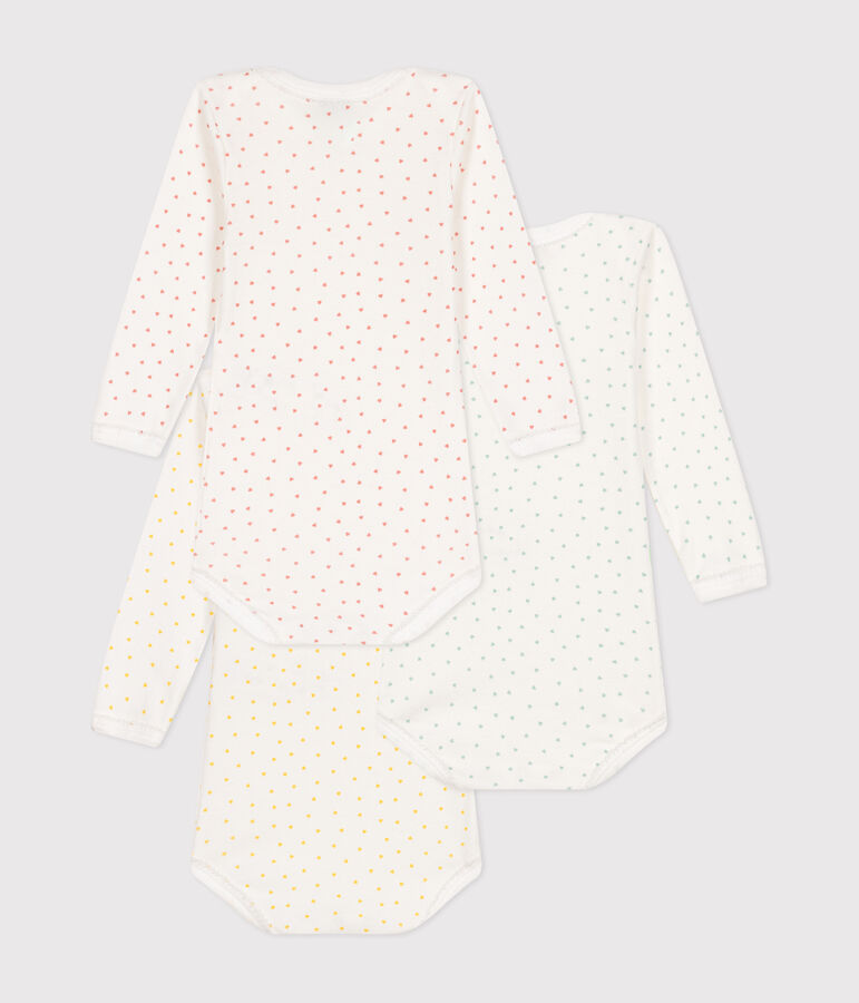 Babies' Heart Patterned Long-Sleeved Cotton Bodysuits - 3-Pack variante 1