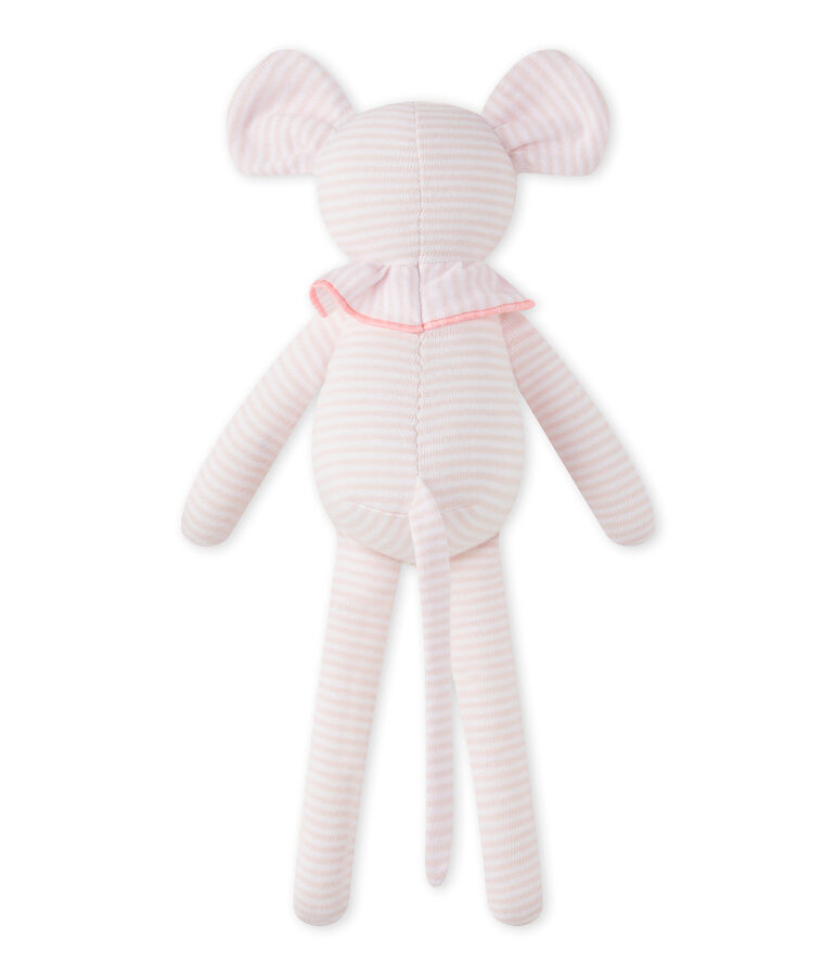 Mouse comfort object in milleraies stripes VIENNE pink/ECUME CN white