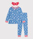 Children's short fancy dress pyjamas in glow-in-the-dark cotton with a cape