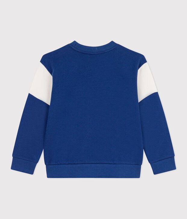 Children's cotton sweatshirt blue/ecru