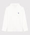 Children's plain cotton rollneck top MARSHMALLOW white
