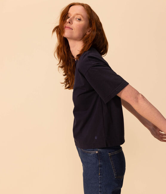 Women's Boxy Cotton T-Shirt SMOKING blue