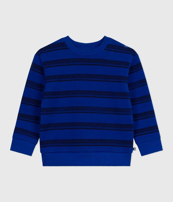 Children's stripy cotton sweatshirt OLYMPIC+SOIR blue