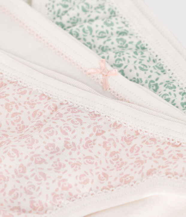 Children's flower-patterned cotton pants - 3-pack multicolor