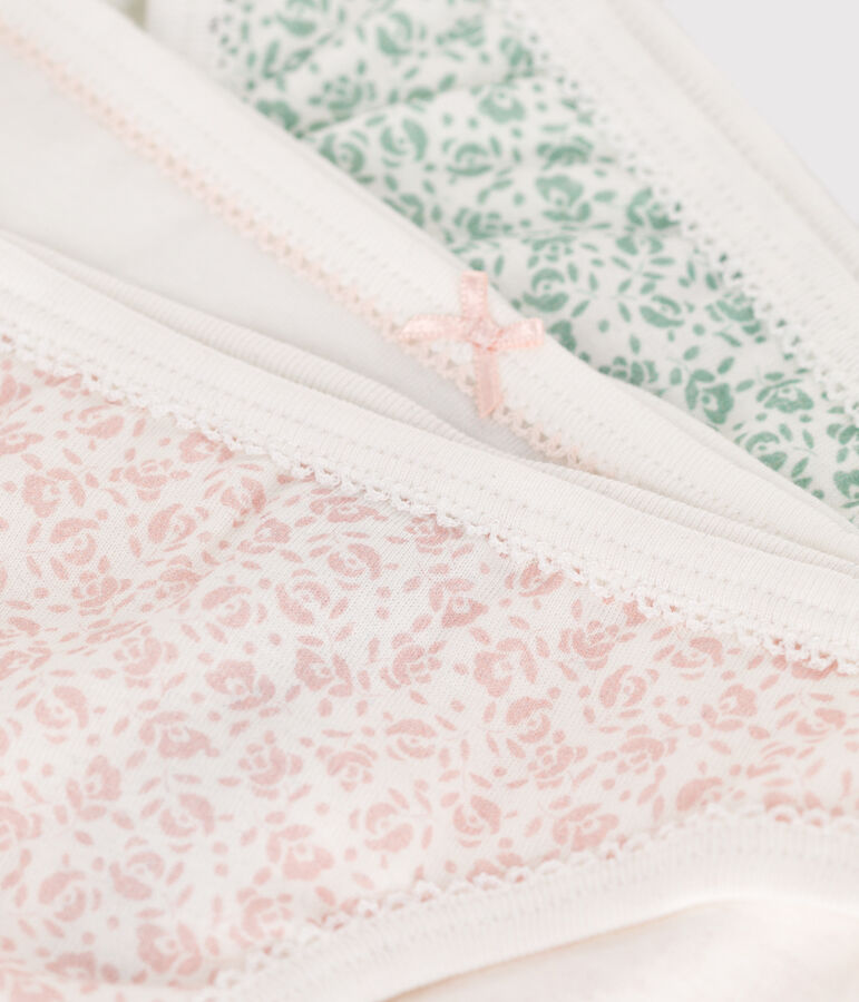 Children's flower-patterned cotton pants - 3-pack multicolor