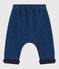 Babies' Denim Fleece Parachute Trousers MEDIEVAL blue/ECRU beige