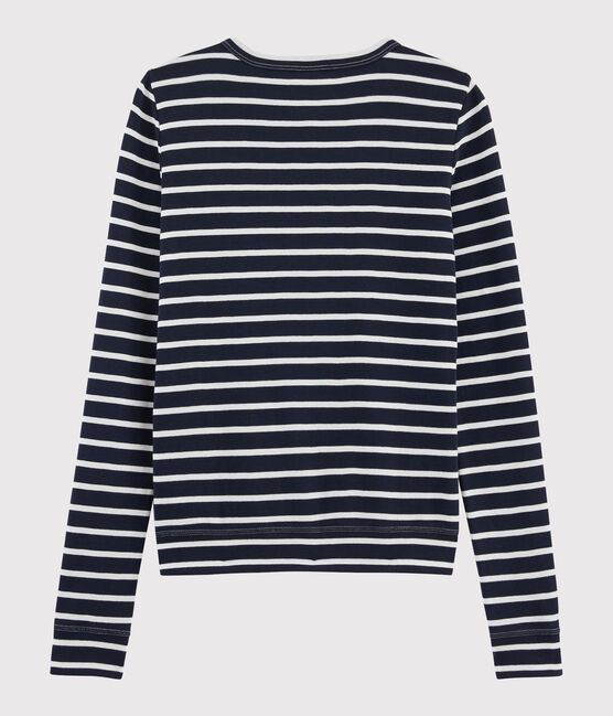 Women's iconic cardigan SMOKING blue/MARSHMALLOW white