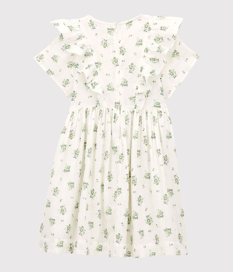 Girls' Organic Cotton Gauze Print Dress white/multicolor