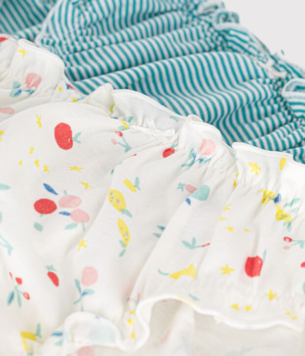 Women's ruffled cotton briefs - 2-pack multicolor