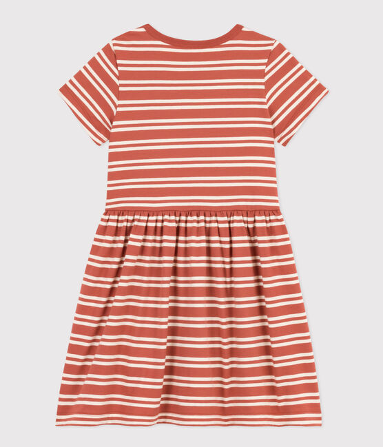 Girls' Stripy Short-Sleeved Cotton Dress FAMEUX /AVALANCHE