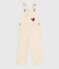 Children's plain denim dungarees MILK Ecru
