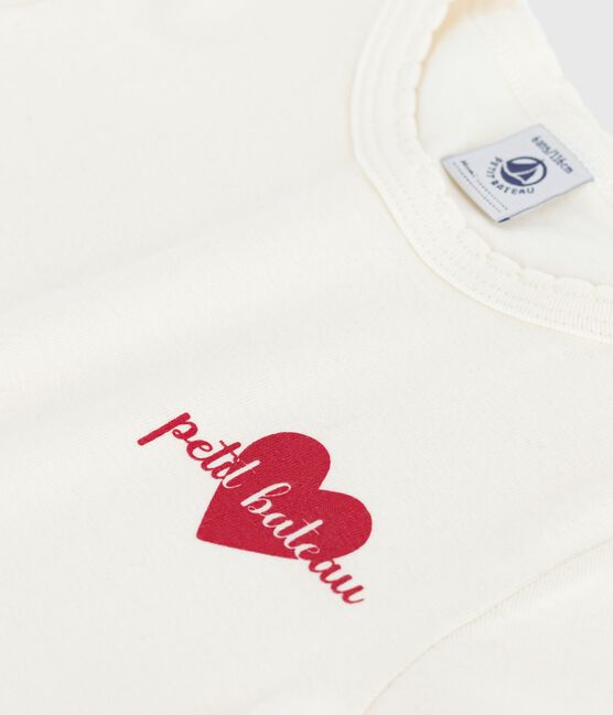 Children's short-sleeved printed T-shirt MILK Ecru