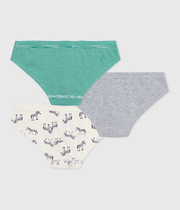 Pack of children's zebra print cotton briefs multicolor