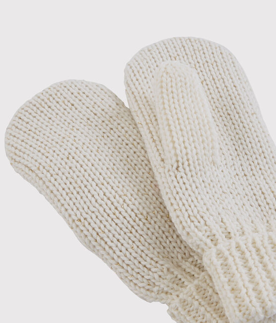 Girls' Mittens MARSHMALLOW white/OR yellow