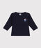 Babies' long-sleeved cotton T-Shirt SMOKING blue