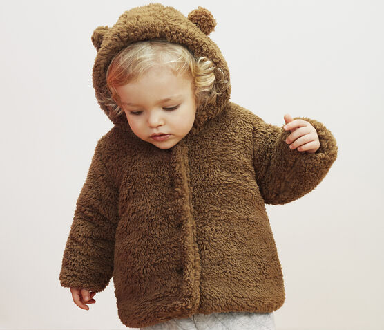 Petit Bateau Baby Girls Sherpa Coat Baby Clothing Clothing