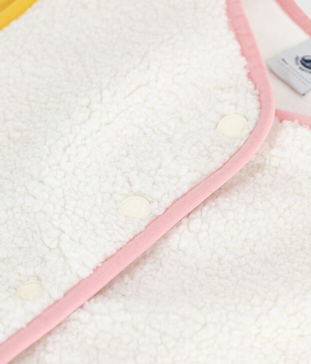 Children's sleeveless plain sherpa cardigan MILK
