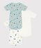 Pack of short-sleeved dragon print cotton bodies for babies multicolor