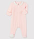 Baby Girls' Pink Velour Sleepsuit with Collar