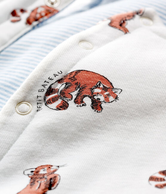 Baby Boys' Reversible Sleeveless Vest in Padded Rib Knit MARSHMALLOW white/MULTICO CN