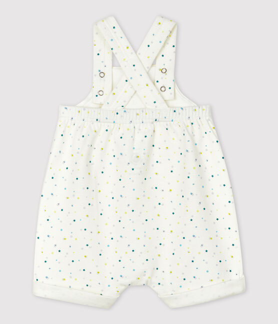 Babies' Double-Sided Organic Cotton Jersey Playsuit MARSHMALLOW white/MULTICO white