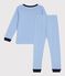 Children's stripy cotton pyjamas EDNA blue/MARSHMALLOW white