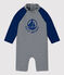 Babies' UV-Resistant Recycled Fabric Jumpsuit MEDIEVAL blue/MARSHMALLOW white