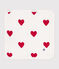 Heart pattern cotton and terry baby wipes MARSHMALLOW white/TERKUIT red